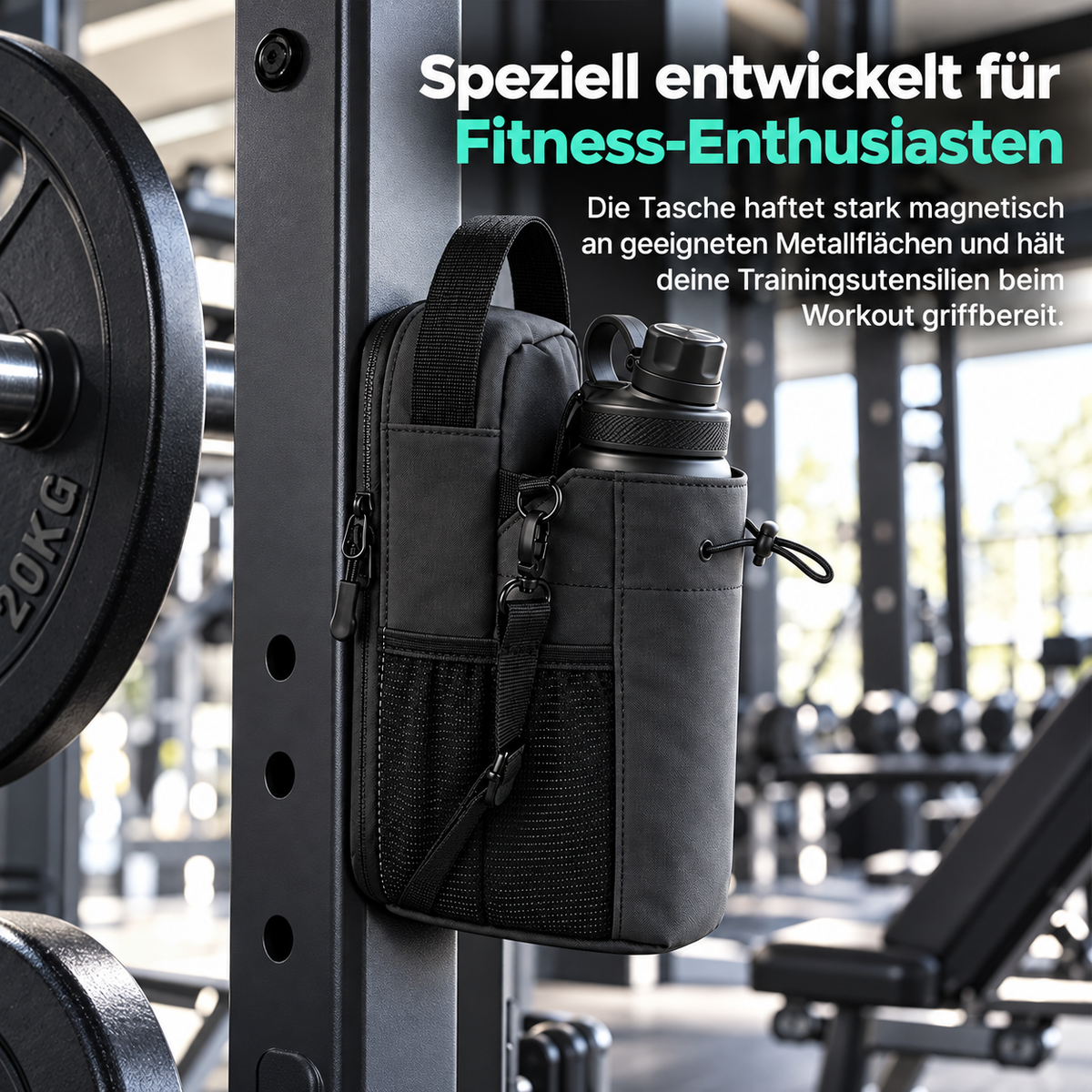 VAYRO™ Magnetische Trainingstasche – Flaschen- & Handyhalter