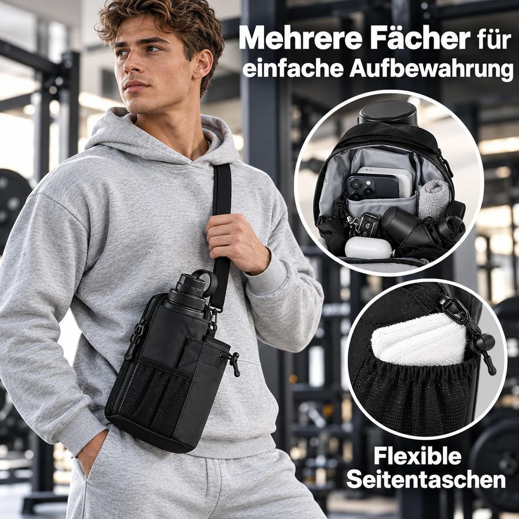 VAYRO™ Magnetische Trainingstasche – Flaschen- & Handyhalter