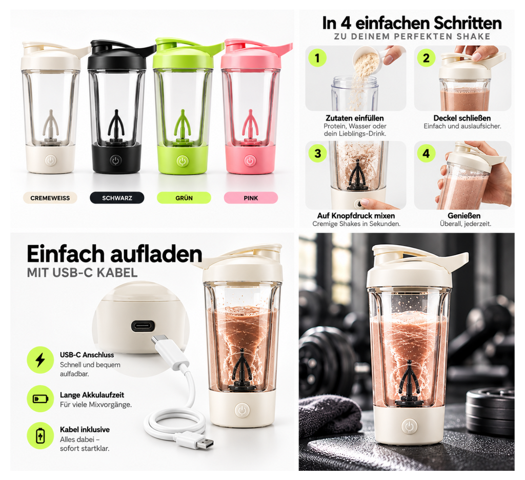 VAYRO™ Shaker – 450 ml, wiederaufladbar
