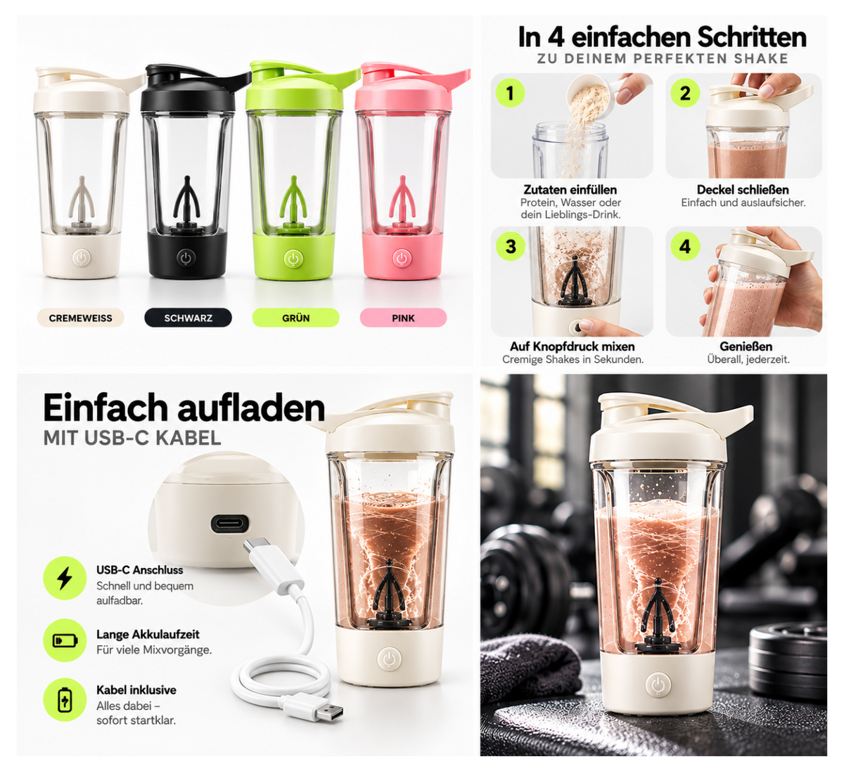VAYRO™ Shaker – 450 ml, wiederaufladbar